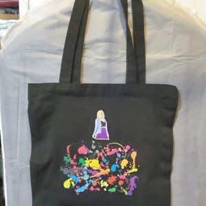 T Swiftie Canvas-Cotton Tote TS 1989 Abstract Design Taylor Embroidered On Back
